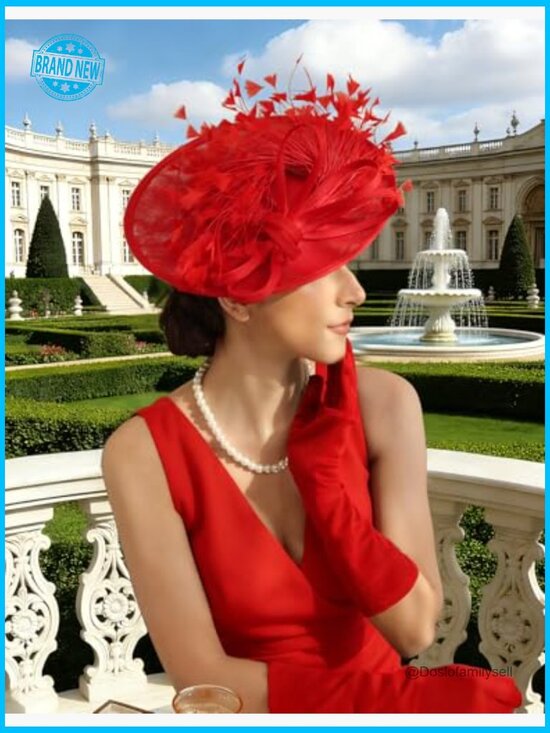 Elegant Fascinator Hat with Feathers for Wedding Tea Party Derby Headband main image 5